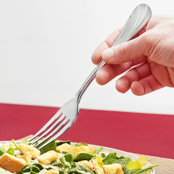 Libbey Serenade 8 1/8" 18/8 Stainless Steel Extra Heavy Weight European Dinner Fork - Sample