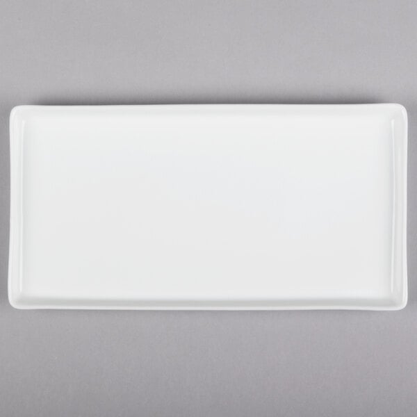 Libbey Chef's Selection 13" x 6 3/4" Aluma White Porcelain Tray - Sample