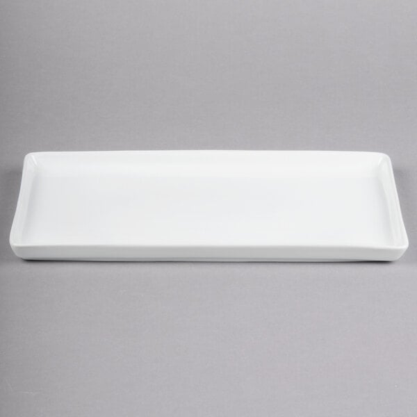 Libbey Chef's Selection 13" x 6 3/4" Aluma White Porcelain Tray - Sample