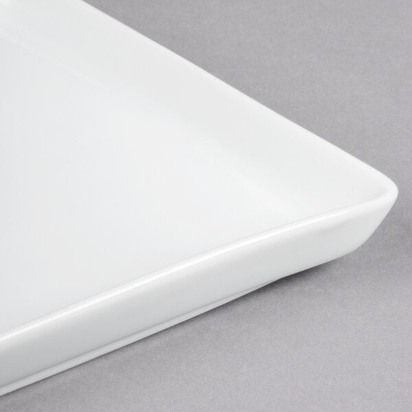 Libbey Chef's Selection 13" x 6 3/4" Aluma White Porcelain Tray - Sample