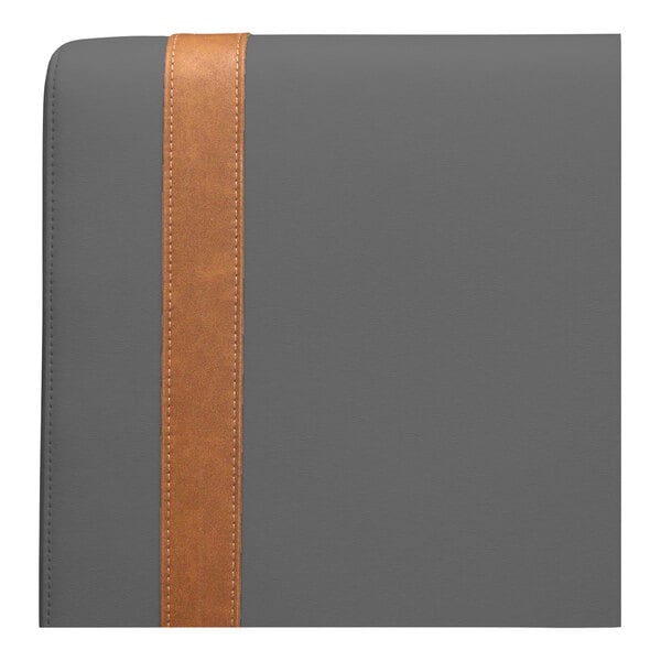 QA Group UrbanPanel 36" x 18" Graphite Over-The-Top Upholstered Bench Back Panel with Sewn-In Straps