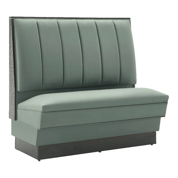 American Tables & Seating Alex 45 1/2" Long Palm Gray Upholstered Single Booth with 6-Channel Back - 42" High