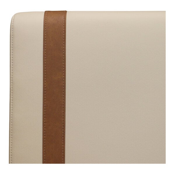 QA Group UrbanPanel 36" x 18" Fawn Over-The-Top Upholstered Bench Back Panel with Sewn-In Straps