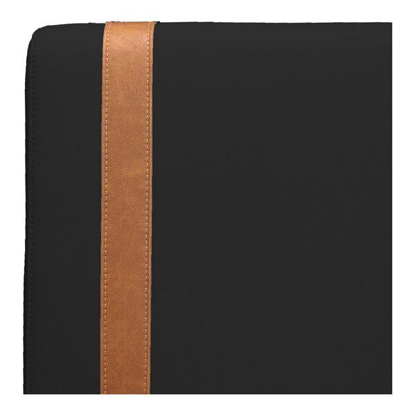 QA Group UrbanPanel 48" x 18" Ebony Straight Upholstered Bench Back Panel with Sewn-In Straps