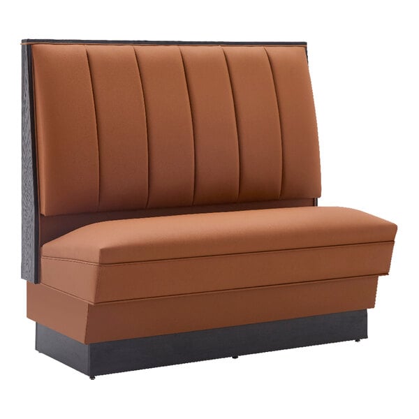 American Tables & Seating Alex 45 1/2" Long Curry Upholstered Single Booth with 6-Channel Back - 42" High