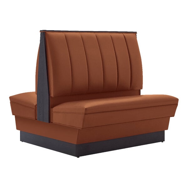 American Tables & Seating Alex 45 1/2" Long Curry Upholstered Double Booth with 6-Channel Back - 42" High