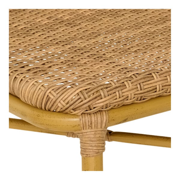 BFM Roatan Aluminum Outdoor Stackable Arm Bar Stool with Synthetic Wicker Seat and Back