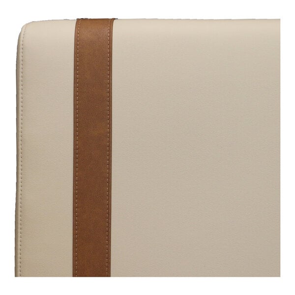 QA Group UrbanPanel 48" x 18" Fawn Over-The-Top Upholstered Bench Back Panel with Sewn-In Straps