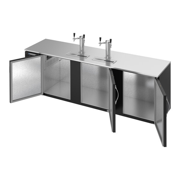 Beverage-Air DD94HC-B (2) Double Tap Kegerator Beer Dispenser - Black, 5 (1/2) Keg Capacity