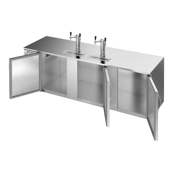 Beverage-Air DD94HC-S (2) Double Tap Kegerator Beer Dispenser - Stainless Steel, 5 (1/2) Keg Capacity