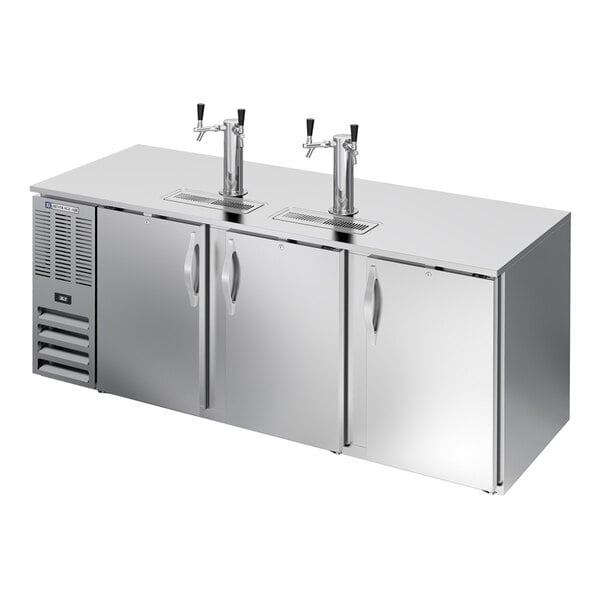Beverage-Air DD78HC-S (2) Double Tap Kegerator Beer Dispenser - Stainless Steel, 4 (1/2) Keg Capacity