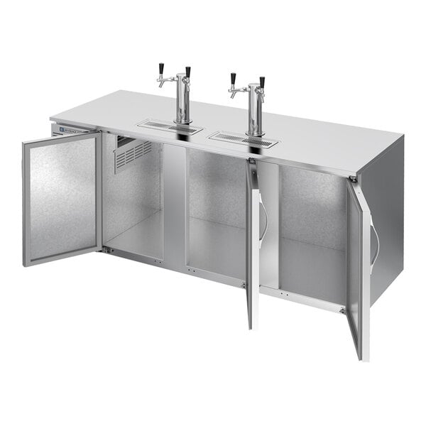 Beverage-Air DD78HC-S (2) Double Tap Kegerator Beer Dispenser - Stainless Steel, 4 (1/2) Keg Capacity