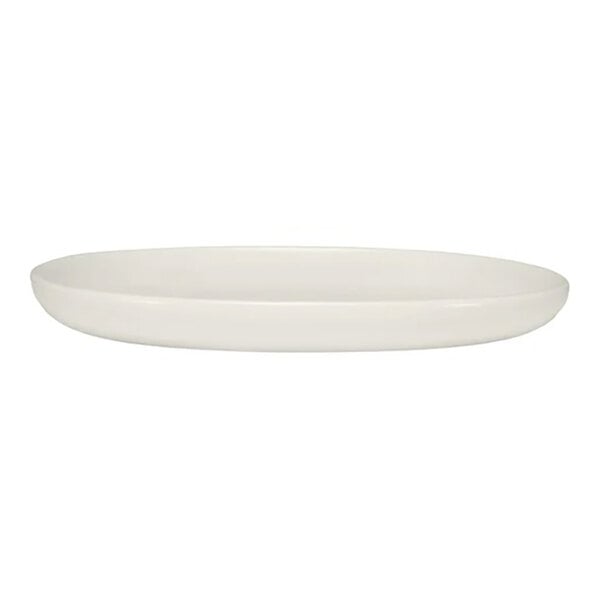 Tuxton TuxTrendz Malibu 10 1/2" x 7 3/8" Matte White Oval China Platter - 12/Case