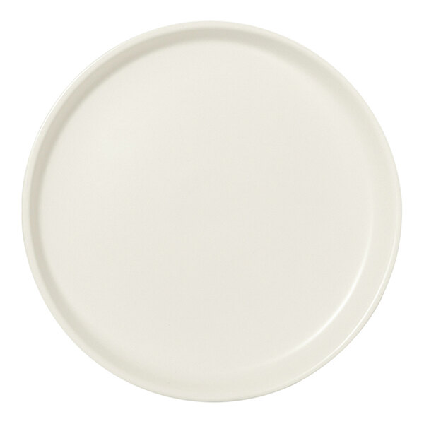 Tuxton TuxTrendz Malibu 6 5/8" x 2 7/8" Matte White Round China Pedestal Tray - 6/Case