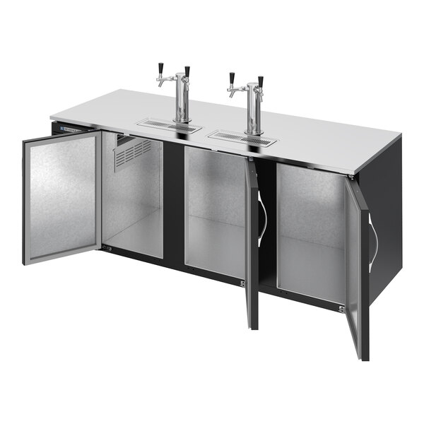 Beverage-Air DD78HC-B-069 (2) Triple Tap Kegerator Beer Dispenser - Black, (4) 1/2 Keg Capacity