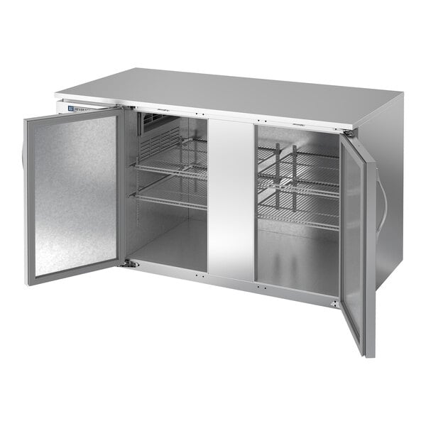 Beverage-Air BB58HC-S 58" Stainless Steel ADA Compliant Underbar Height Solid Swing Door Back Bar Refrigerator