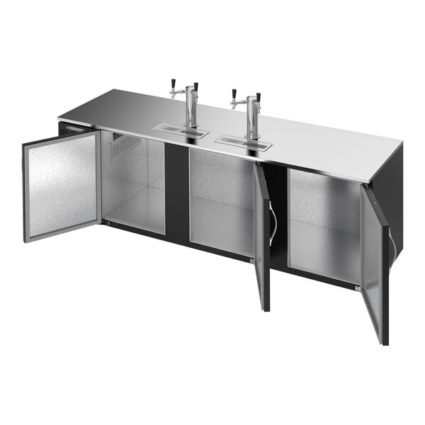 Beverage-Air DD94HC-B-069 (2) Triple Tap Kegerator Beer Dispenser - Black, 5 (1/2) Keg Capacity