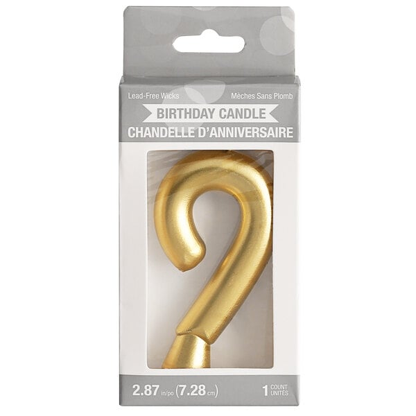 Creative Converting 3" Gold "9" Candle - 12/Case