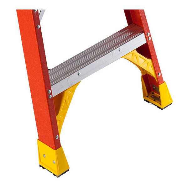 Werner T6200 Series 6' Orange / Yellow Type IA Fiberglass Twin Ladder T6206