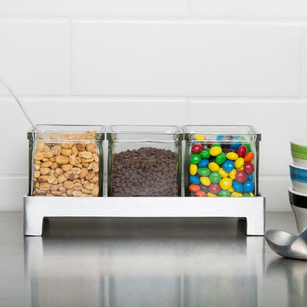 Cal-Mil 4" Square Glass Jar for Displays - 3/Case