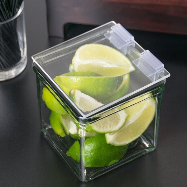 Cal-Mil 4" Square Glass Jar for Displays - 3/Case