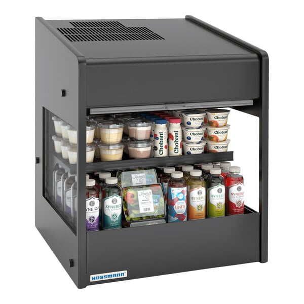 Hussmann FS-OT-1718-24A 26 3/4" Black Refrigerated Self-Service Countertop Merchandiser - 115V