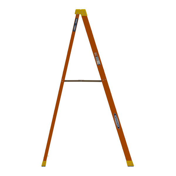 Werner 6200 Series 8' Orange / Yellow Type IA 7-Step Fiberglass Step Ladder 6208