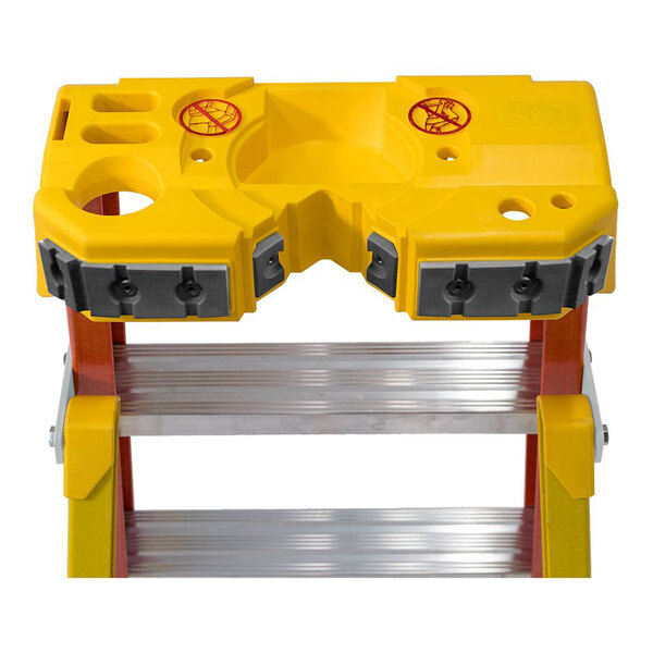 Werner L6200 Series 6' Orange / Yellow Type IA Fiberglass Leaning Ladder L6206