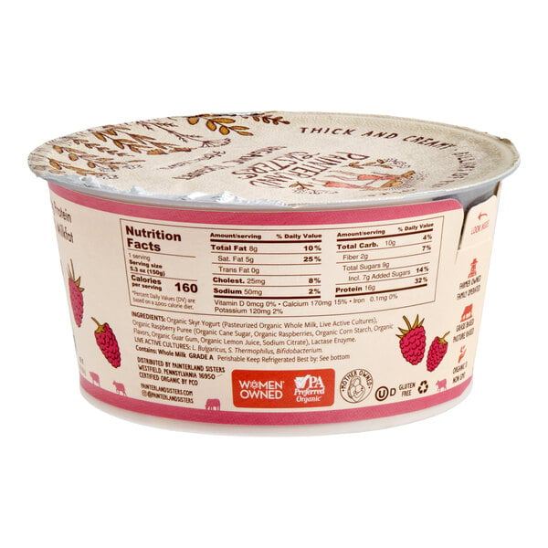 Painterland Sisters Wilder Raspberry Organic Skyr Yogurt Cup 5.3 oz. - 12/Case