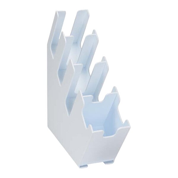 Dispense-Rite White Polystyrene 4-Section Countertop Cup, Lid, and Straw Organizer LID-4WT-WS