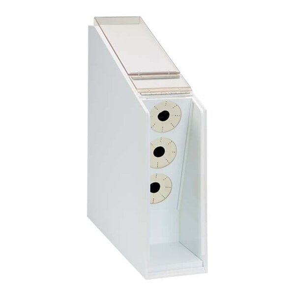 Dispense-Rite 3-Compartment White Polystyrene Countertop Ice Cream Cone Dispenser CTCD-3WT