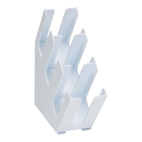 Dispense-Rite White Polystyrene 3-Section Countertop Cup and Lid Organizer LID-3WT