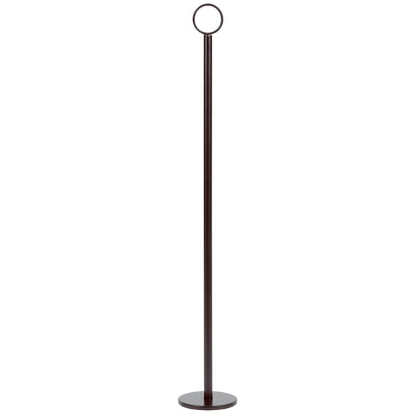 TableCraft 18 3/8" Black Steel Flat Bottom Menu / Card Holder - 12/Case