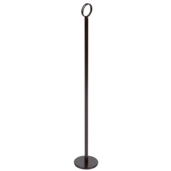TableCraft 18 3/8" Black Steel Flat Bottom Menu / Card Holder - 12/Case