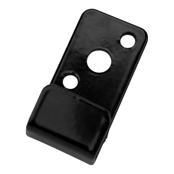 A black metal wall bracket designed for mounting Class K wet chemical and 2.5 gallon water fire extinguishers.