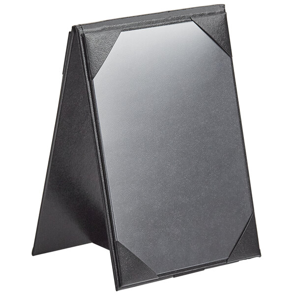 H. Risch, Inc. 5" x 7" A-Frame / Two View Black Table Tent with Picture Corners - 12/Case