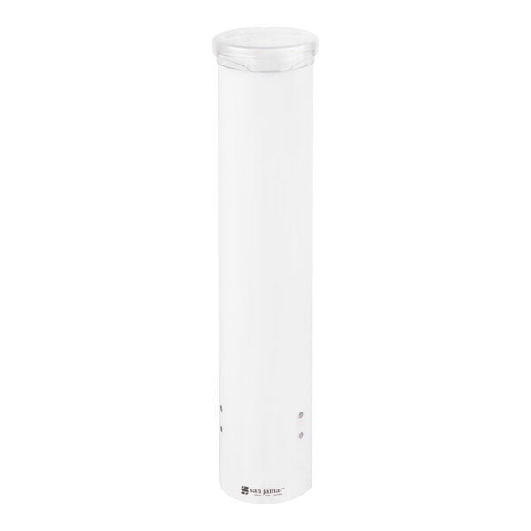 San Jamar C4160WH Pull-Type White Wall Mount 3 - 5 oz. Water Cup Dispenser