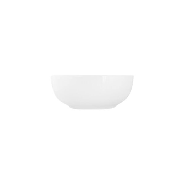A plain white round bowl with smooth sides and a slightly raised base, shown against a white background.