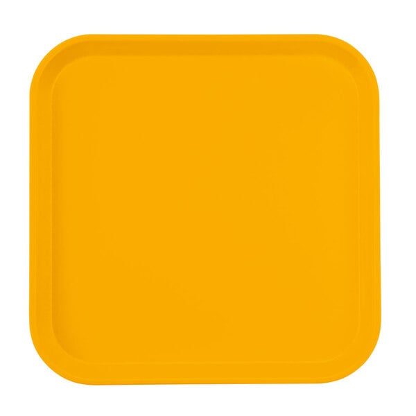 A yellow square tray with black lines and a black border.