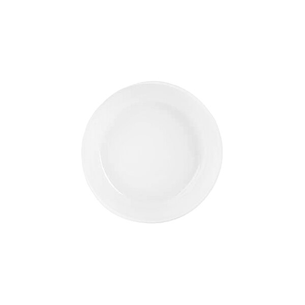 A plain white round bowl is shown against a white background.