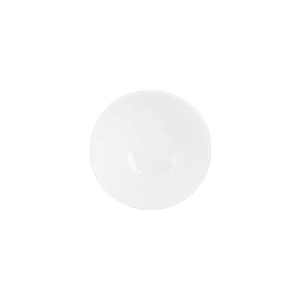 A plain white round bowl viewed from above on a white background.