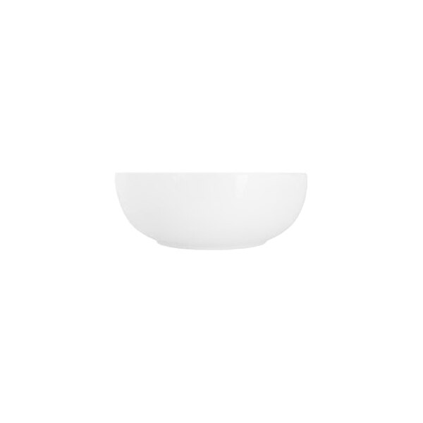 A plain, white, round bowl with smooth sides, shown against a white background.
