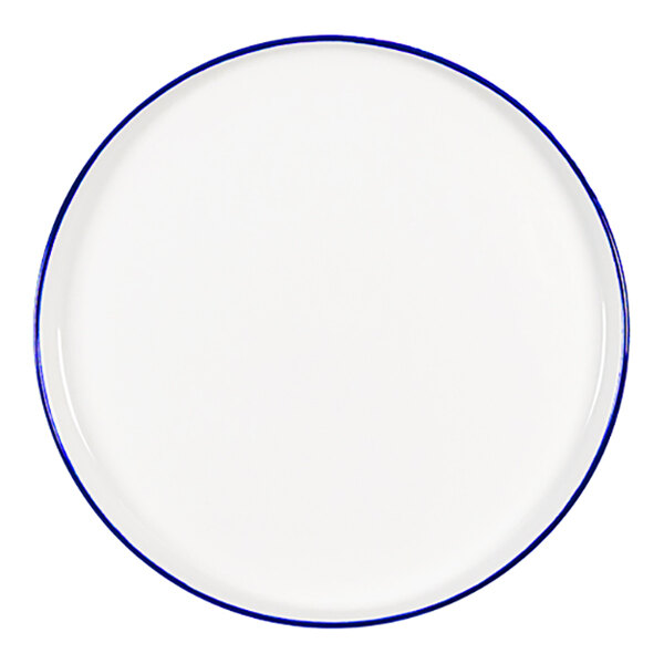 Chef & Sommelier Selene 9" White / Sapphire Raised Rim China Plate by Arc Cardinal - 10/Case
