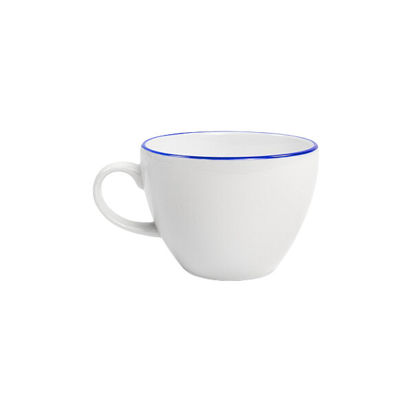 Chef & Sommelier Selene 8 oz. White / Sapphire Rolled Edge China Tea Cup by Arc Cardinal - 24/Case