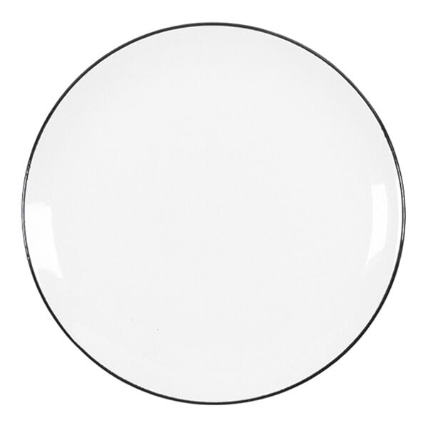 Chef & Sommelier Selene 9" White / Ebony Rim Coupe China Plate by Arc Cardinal - 24/Case
