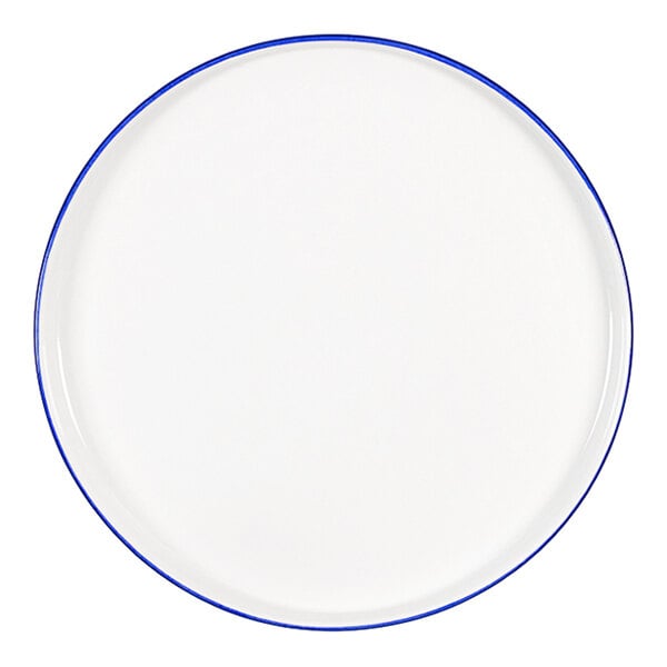 Chef & Sommelier Selene 10 1/2" White / Sapphire Raised Rim China Plate by Arc Cardinal - 8/Case