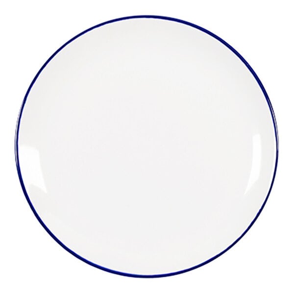 Chef & Sommelier Selene 6 3/8" White / Sapphire Rim Coupe China Plate by Arc Cardinal - 24/Case