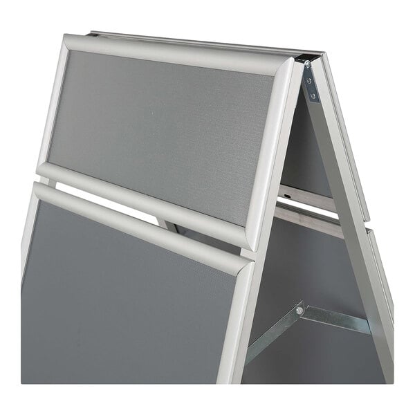MT Displays 22" x 28" Silver Double-Sided A-Frame Sign Board with Header UAB2550N22X5000