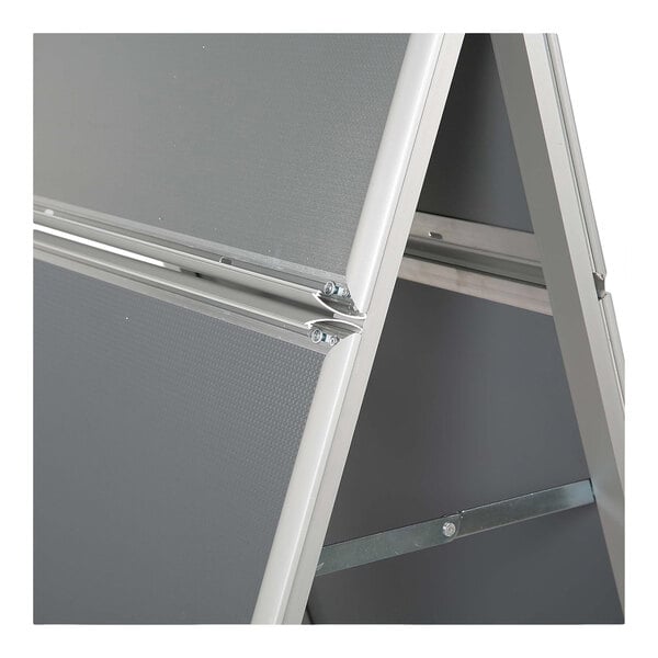 MT Displays 22" x 28" Silver Double-Sided A-Frame Sign Board with Header UAB2550N22X5000