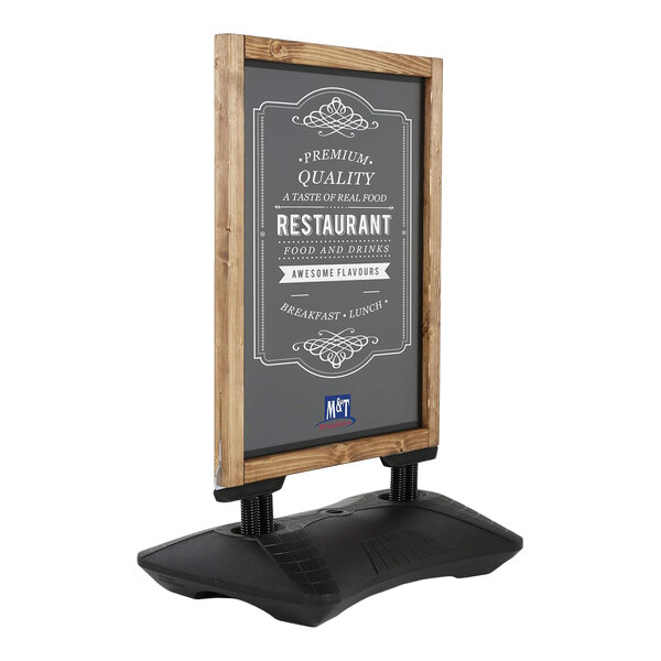 MT Displays WindPro 18" x 27" Double-Sided Wood Magnetic Chalkboard USWPW00D10X9000